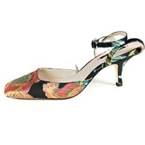 NWB! Zara Embroidered Kitten Heel Shoes, US Sz 9